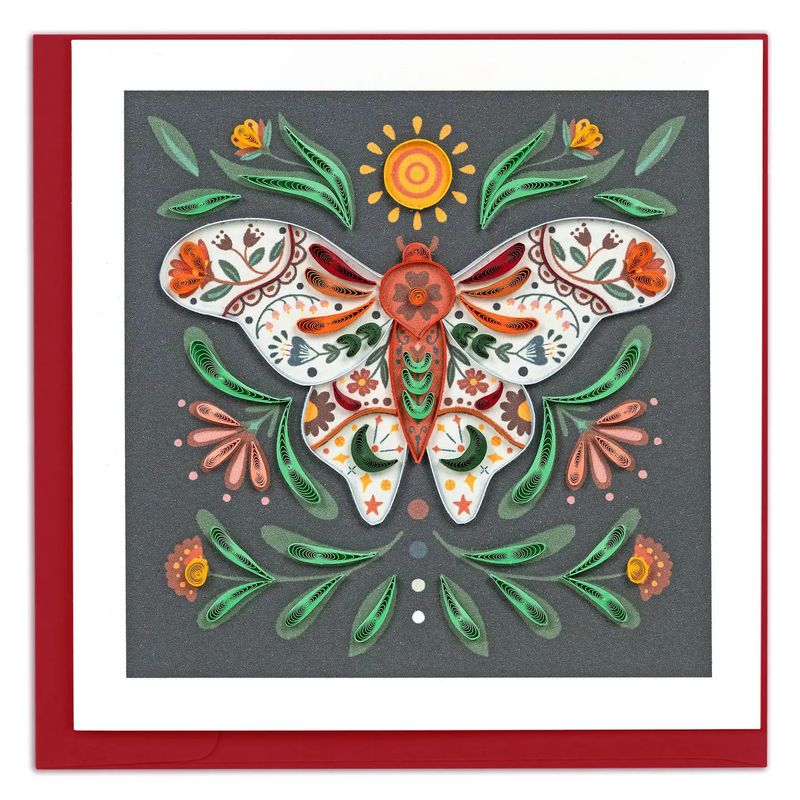 Cottage Core Moth Quilled Card
