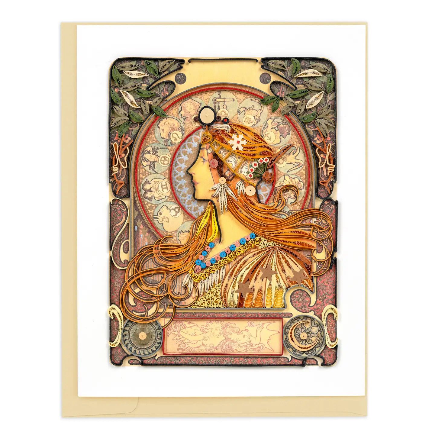 Artist Series Zodiac Mucha Quilled Card