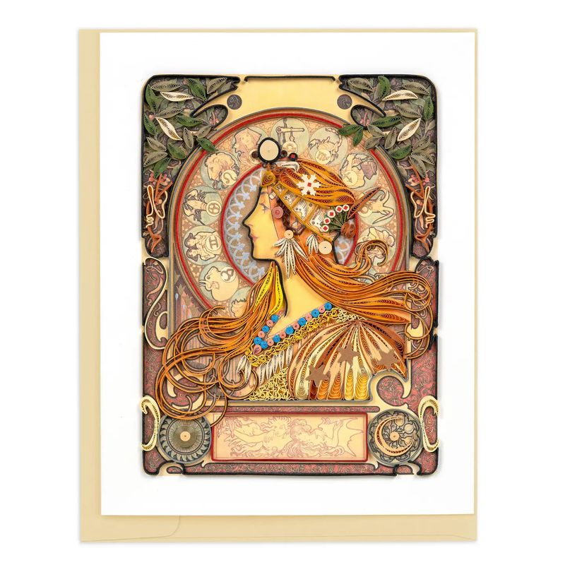 Artist Series Zodiac Mucha Quilled Card