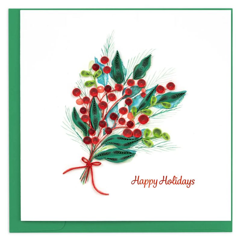 Holly Berry Bunch Quilled Card