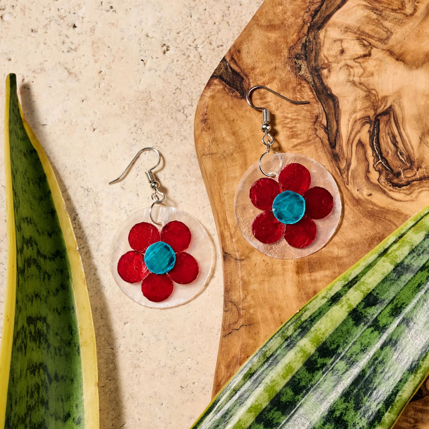 Capiz Flower Earrings