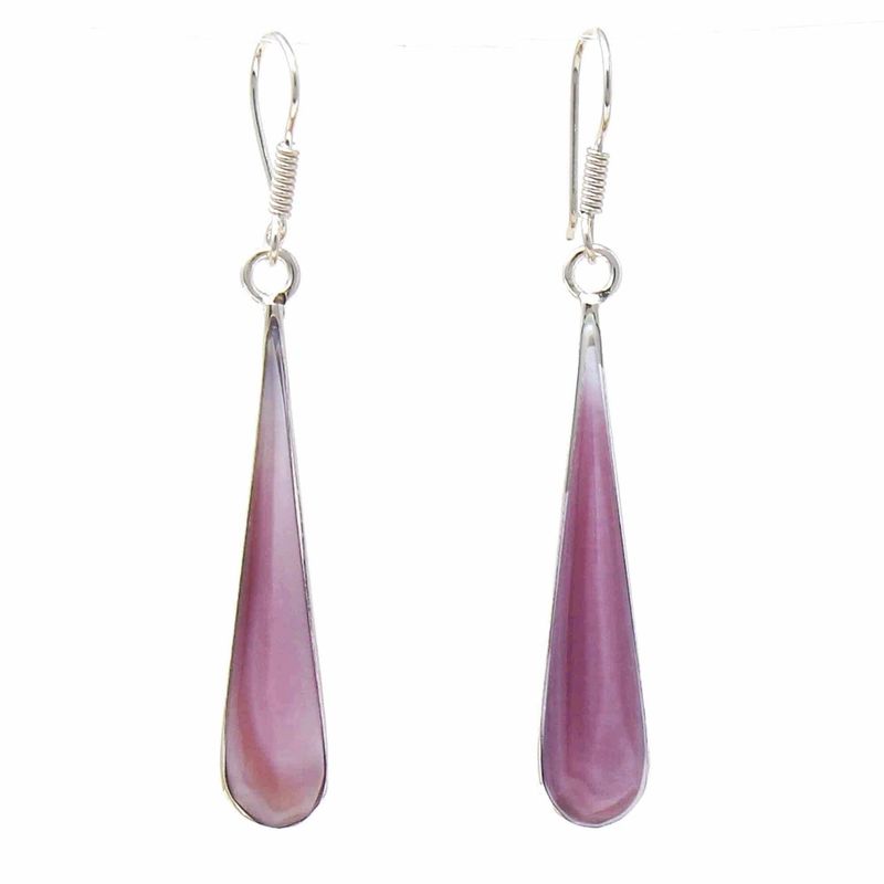 Pink Shell Teardrop Earrings