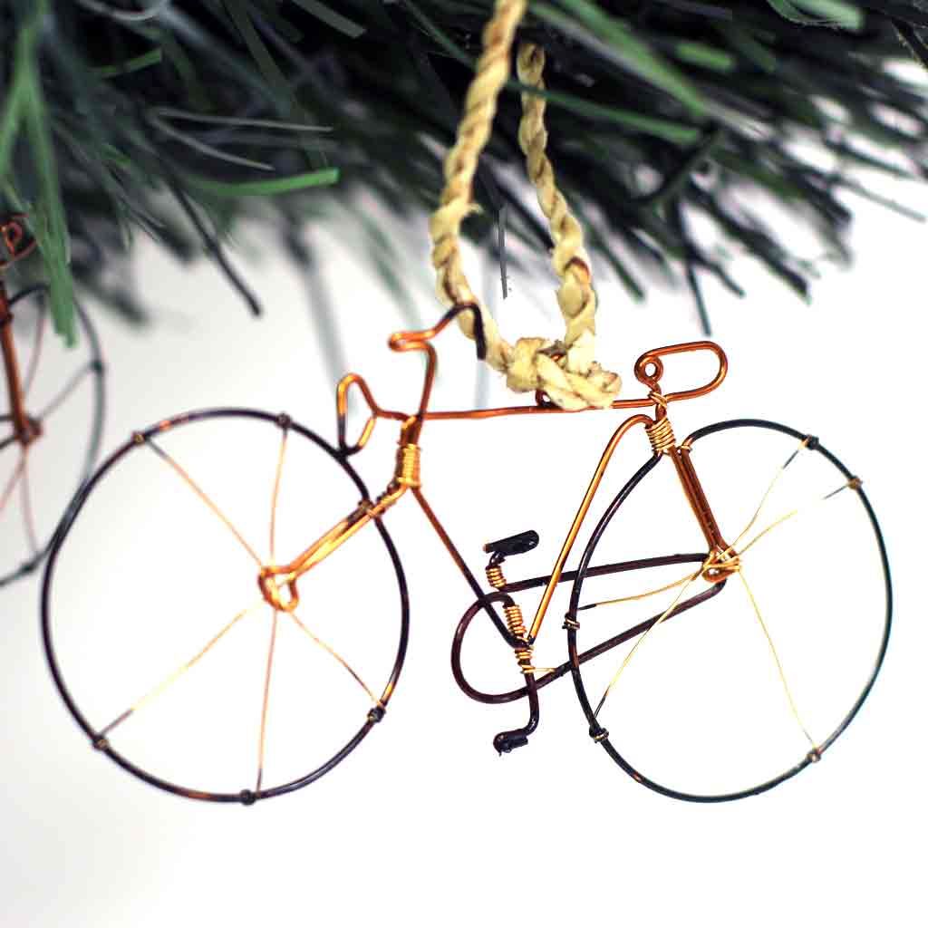 Recycled Wire Bicycle Ornament