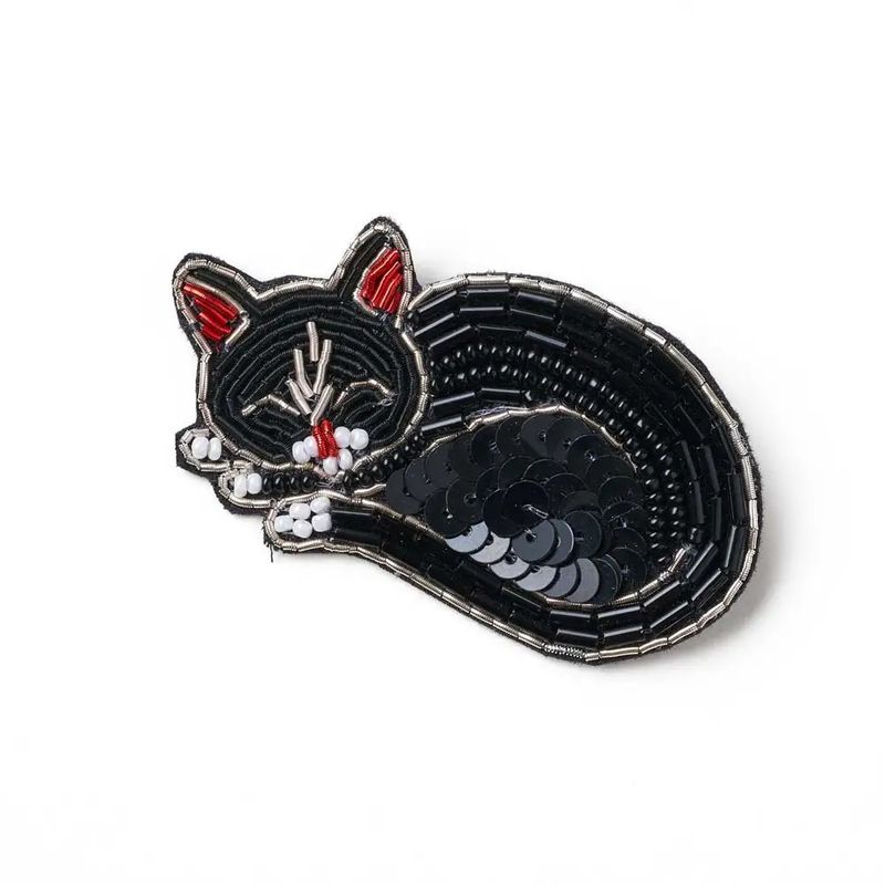 Bala Mani Sleeping Cat Brooch
