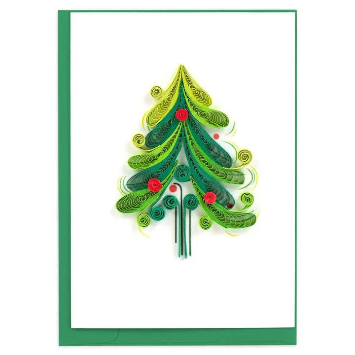 Christmas Tree Quilled Gift Enclosure Card