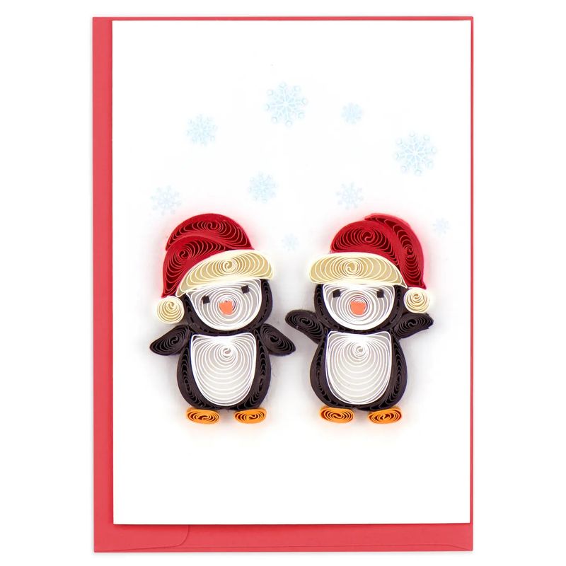 Christmas Penguins Quilled Gift Enclosure Card
