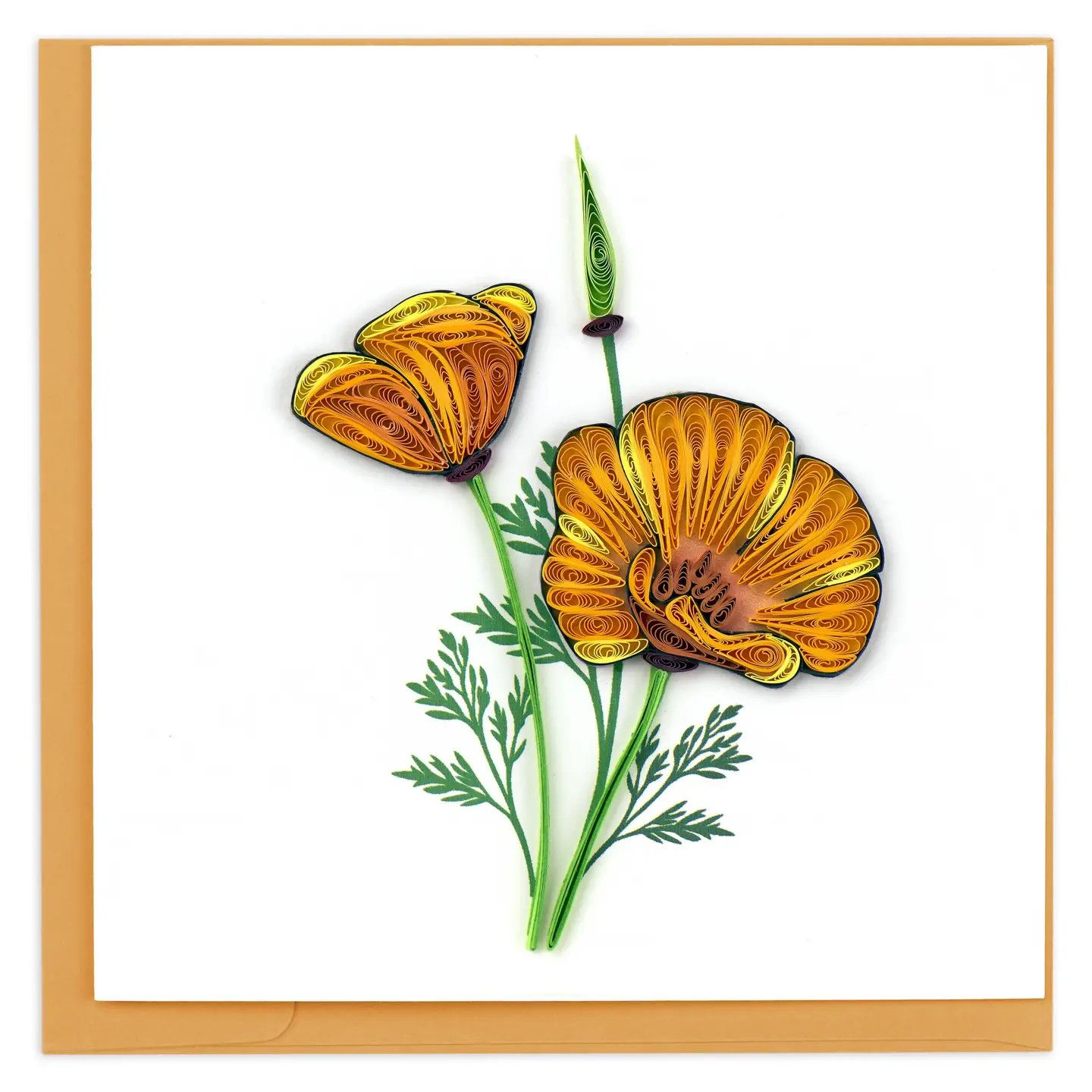 Yellow Poppies Quilled Card