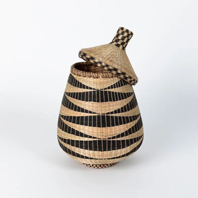 Teardrop Basket Black &amp; Natural