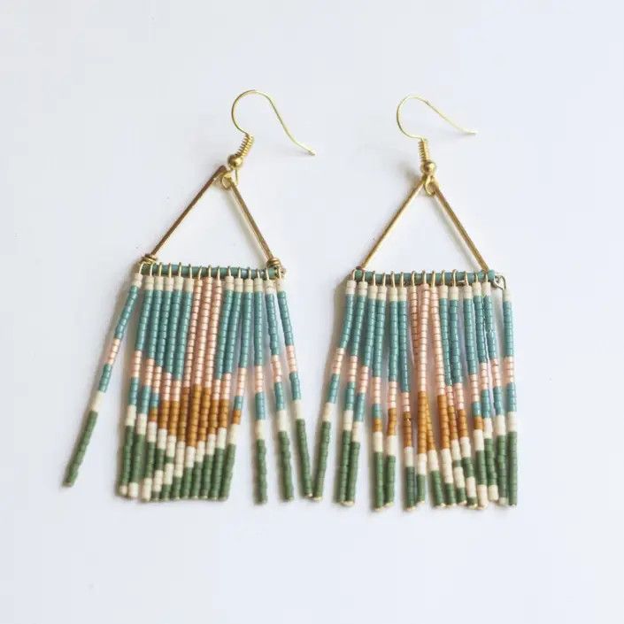 Faithful Morning Beaded Fringe Earrings