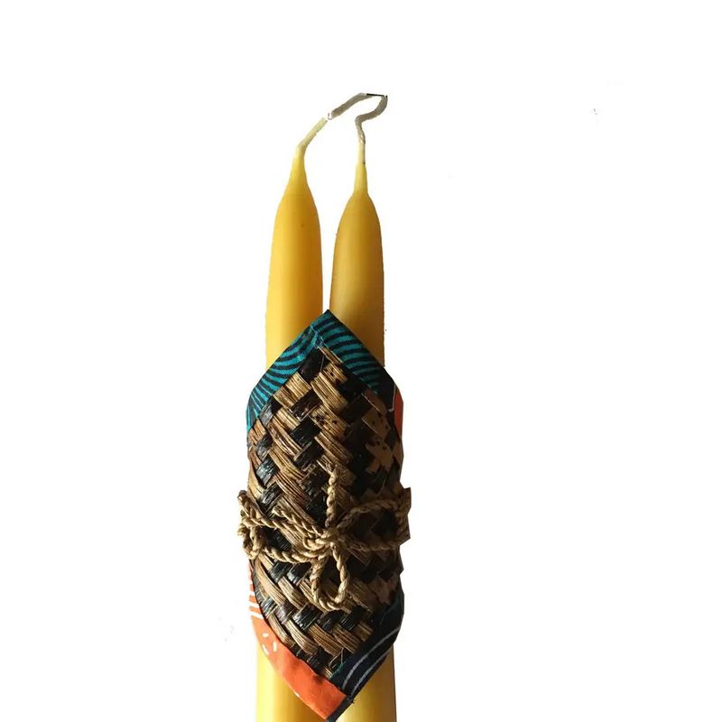 Pair of Beeswax Dipped Candles 7&quot;