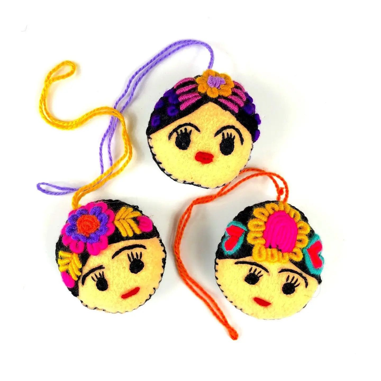 Embroidered Frida Ornament