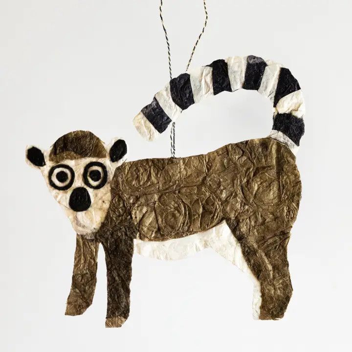 Ring Tailed Lemur Wild Silk Ornament