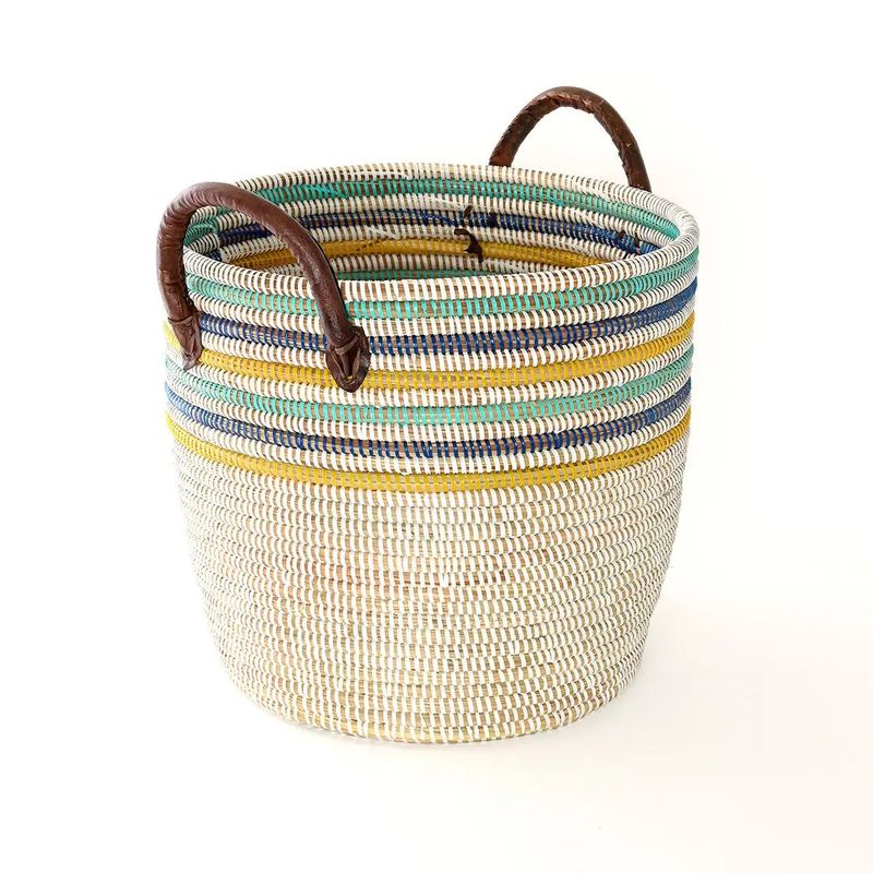 Basket Malika Hamper Small w/Leather Handles