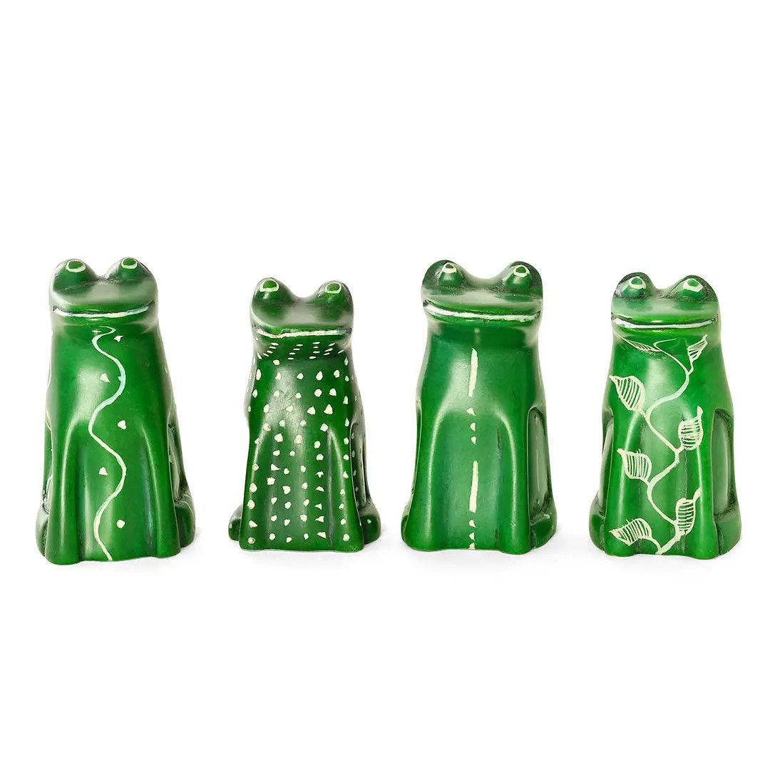 Soapstone Googley Green Frog