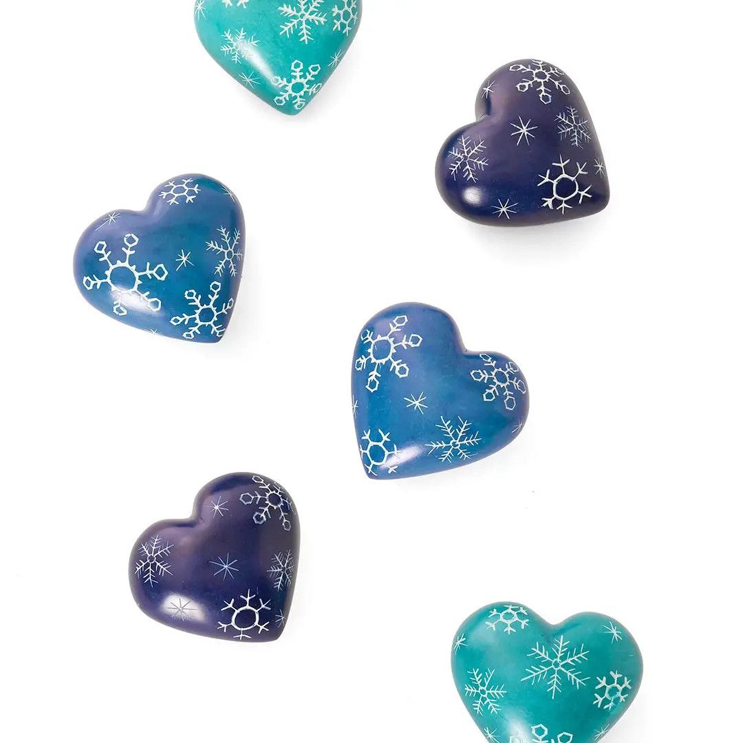Soapstone Winter Snowflake Heart