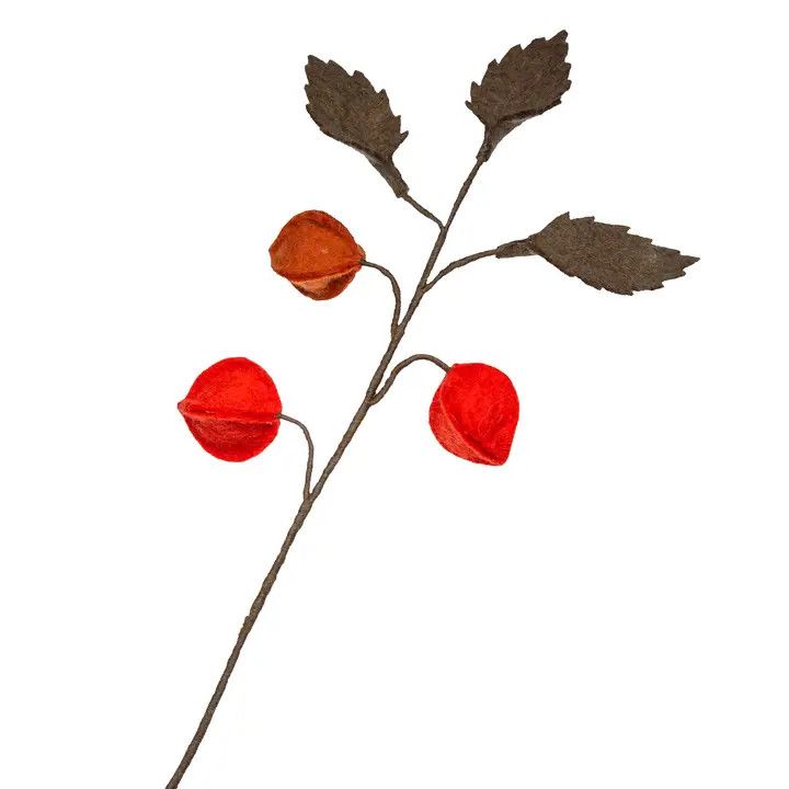 Felt Flower Stem Chinese Lantern