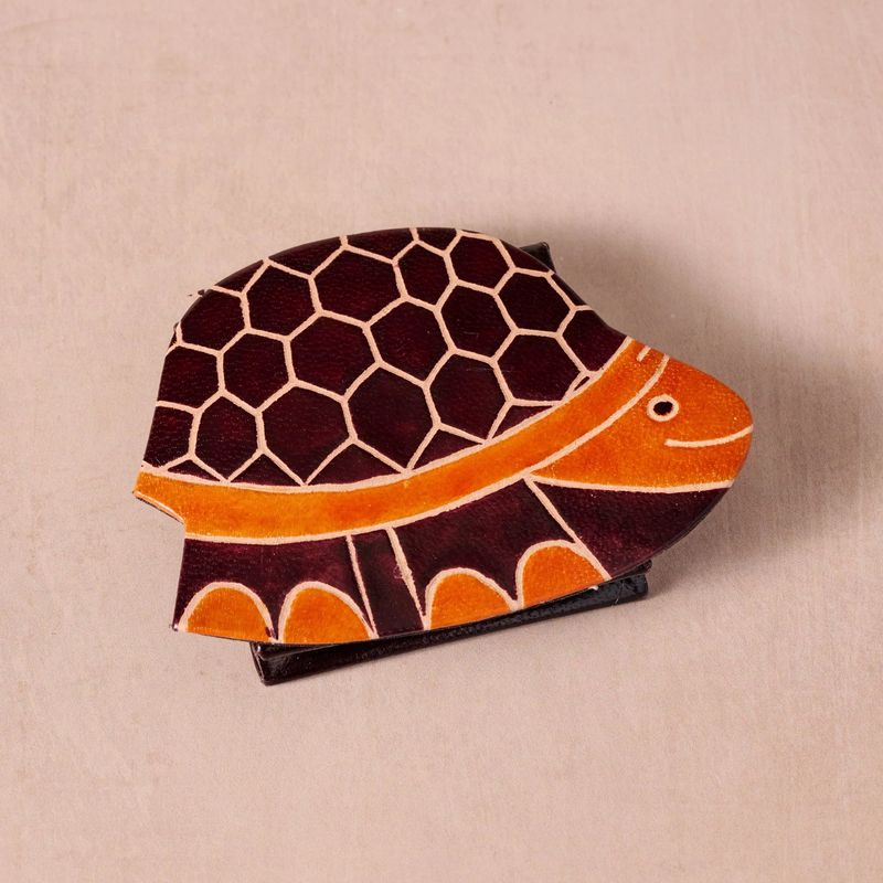 Leather Turtle Coin Purse
