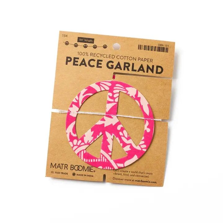 Recycled Paper Peace Sign Garland