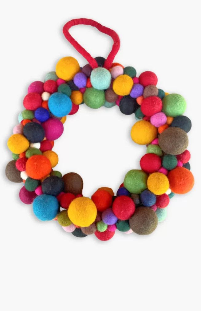 Felted Bright Ball Wreath