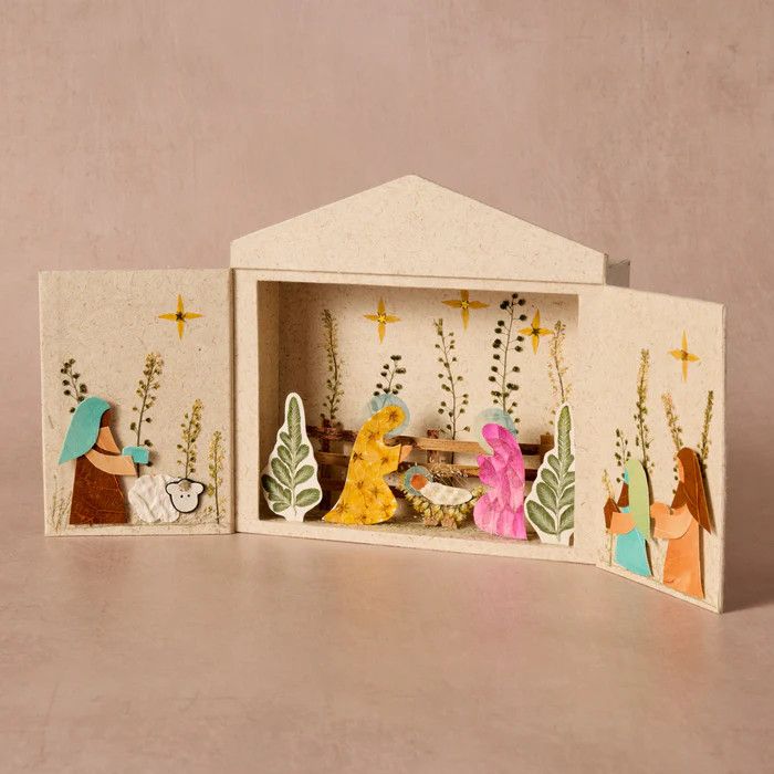 Pressed Flowers Nativity
