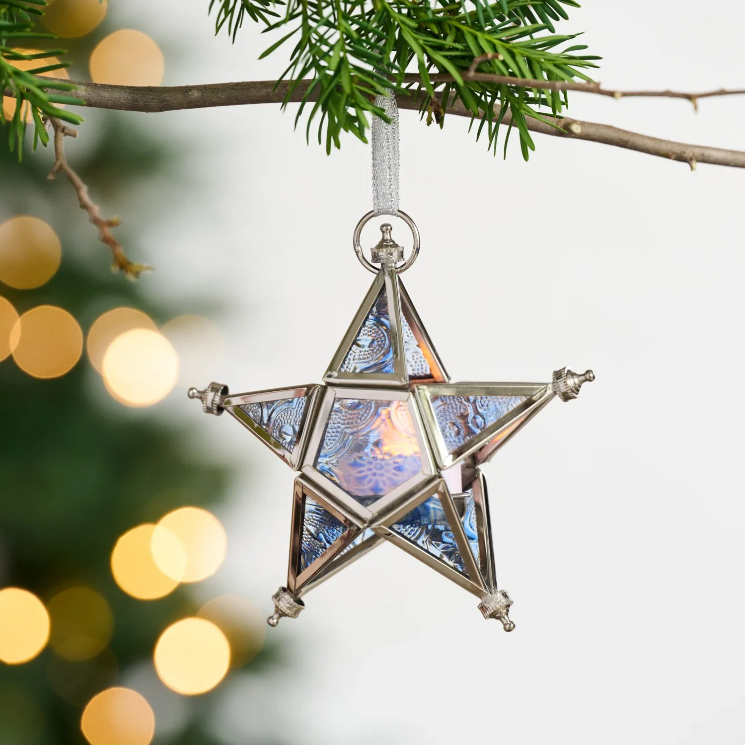 Starlight Candleholder Ornament - Blue