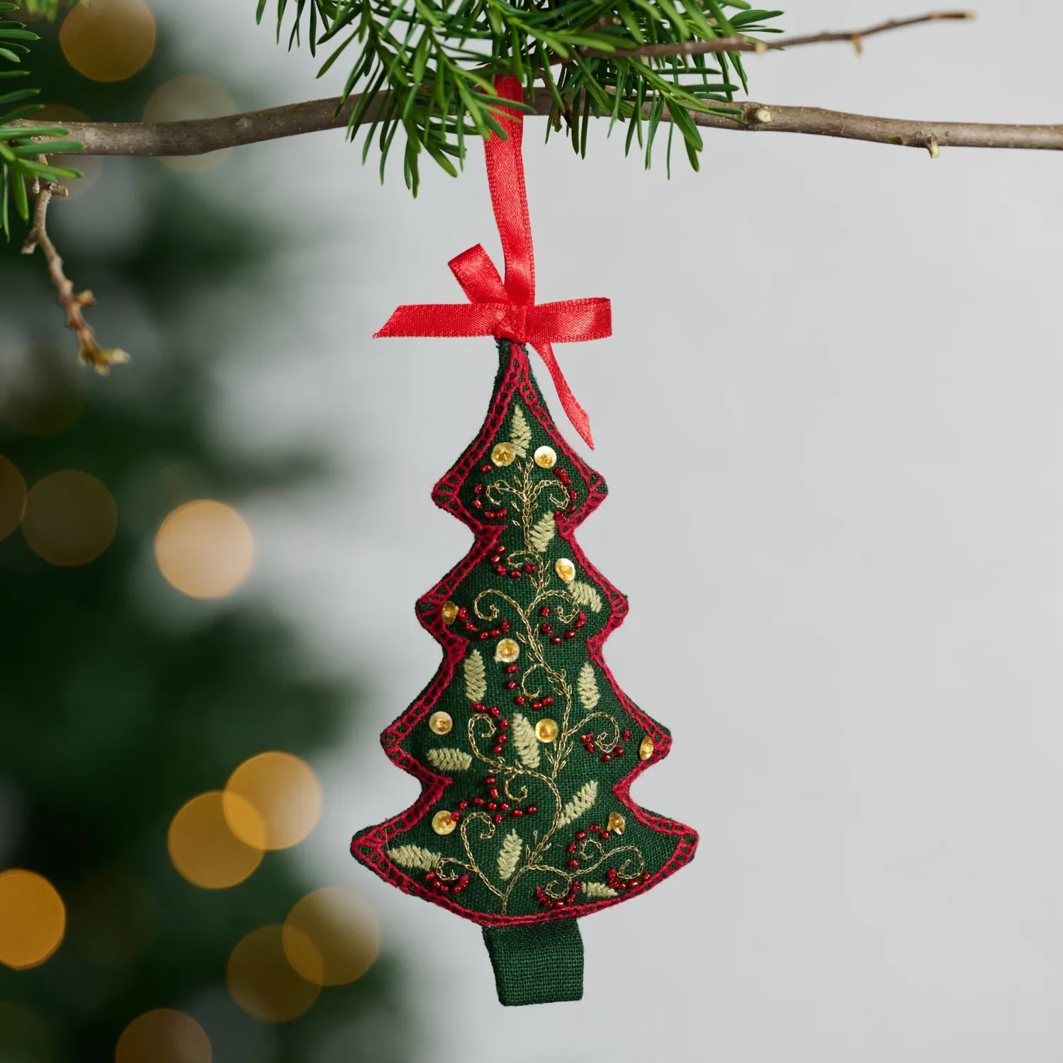 Embroidered Christmas Tree Ornament