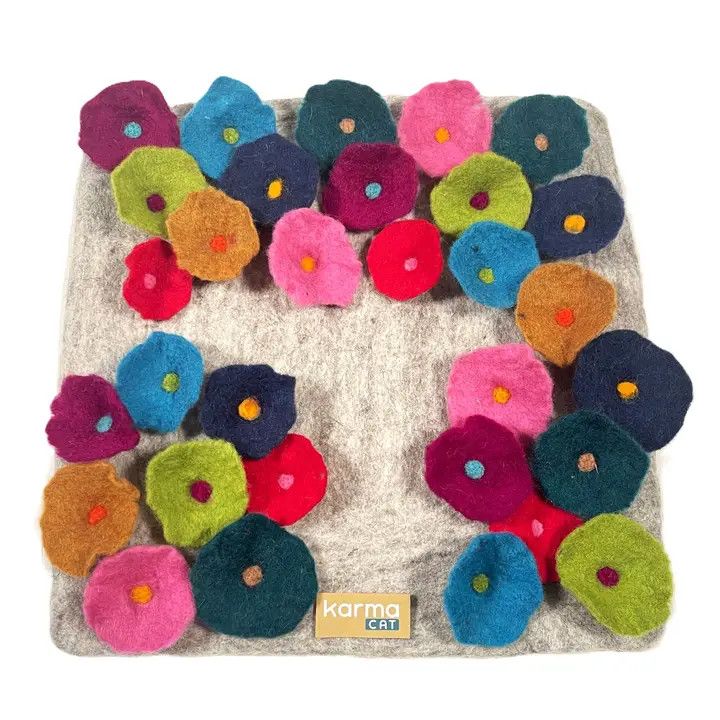 Floral Colorburst Felt Pet Activity Mat