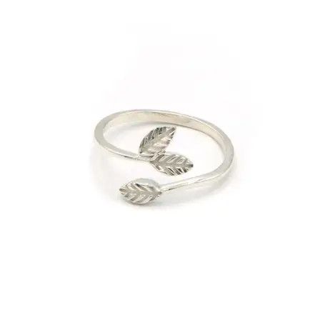 Forestry Leaf Silver Ring