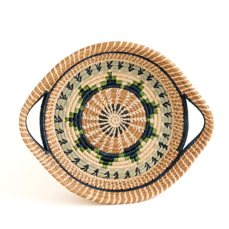 Chumil Star Pine Needle Basket - Green