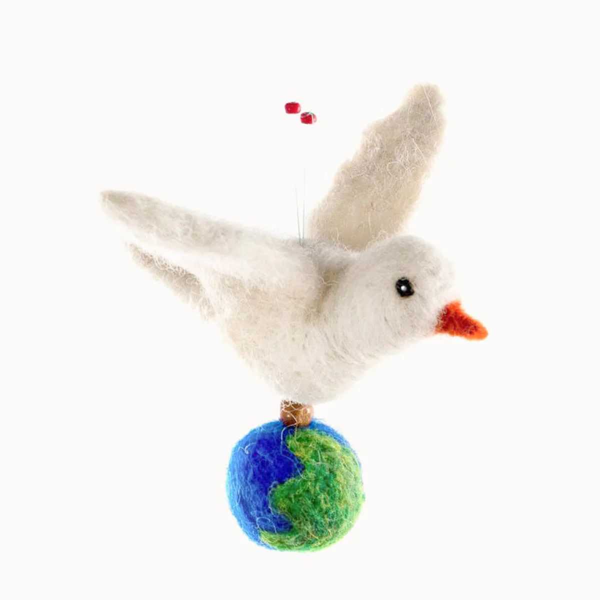Peace On Earth Dove Felted Ornament