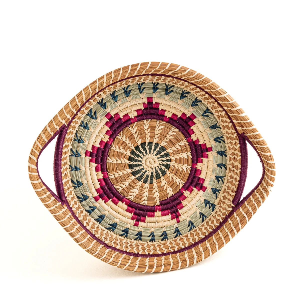 Chumil Star Pine Needle Basket - Purple