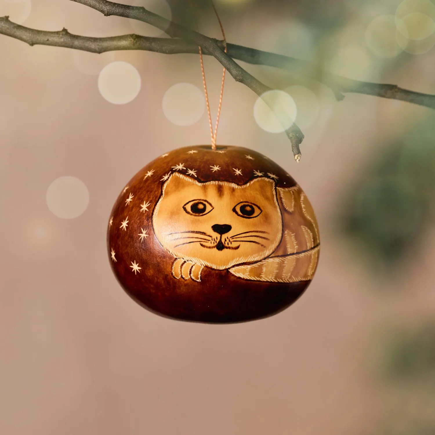 Kitty Gourd Ornament