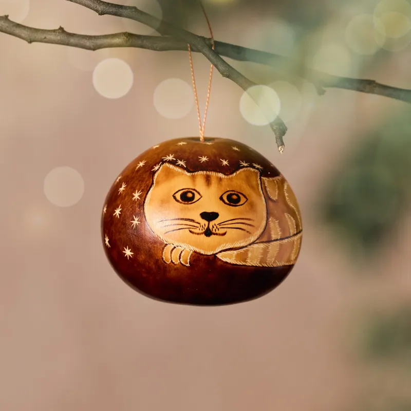 Kitty Gourd Ornament