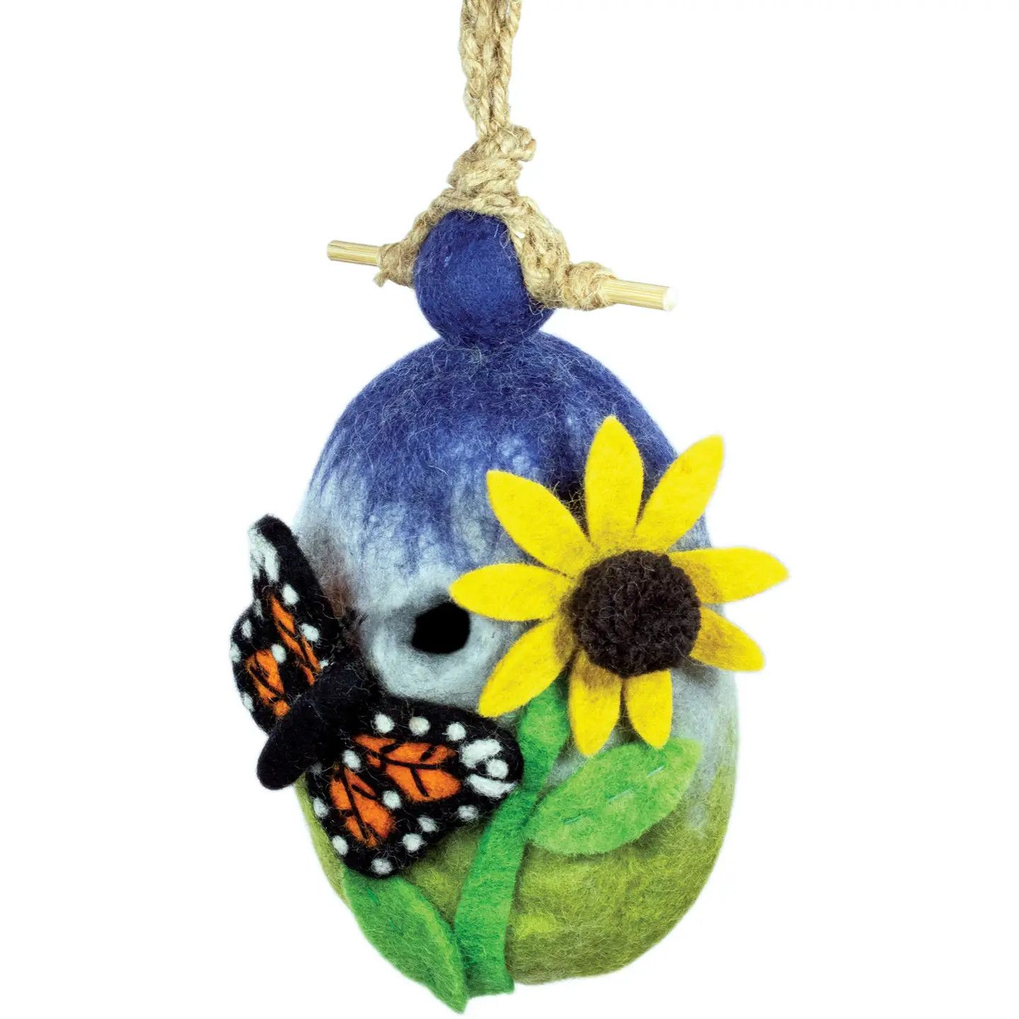 Monarch Butterfly Garden Felted Birdhouse