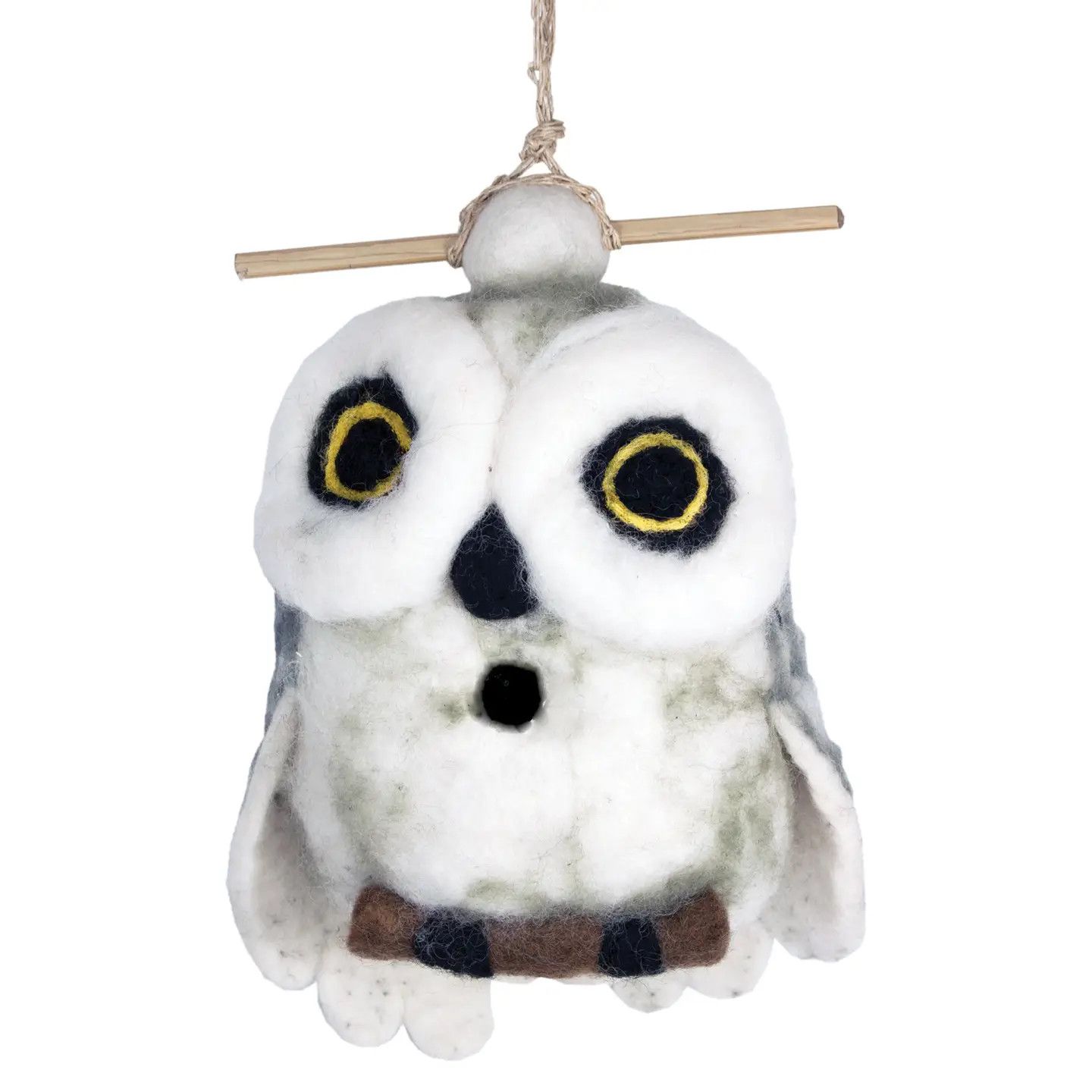Snowy Owl Felted Birdhouse