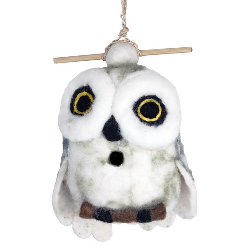 Snowy Owl Felted Birdhouse