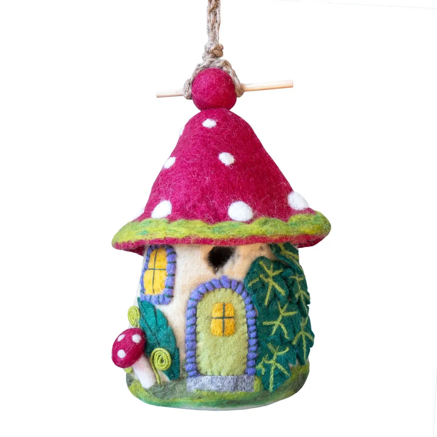 Mossy Mushroom Felted Birdhouse