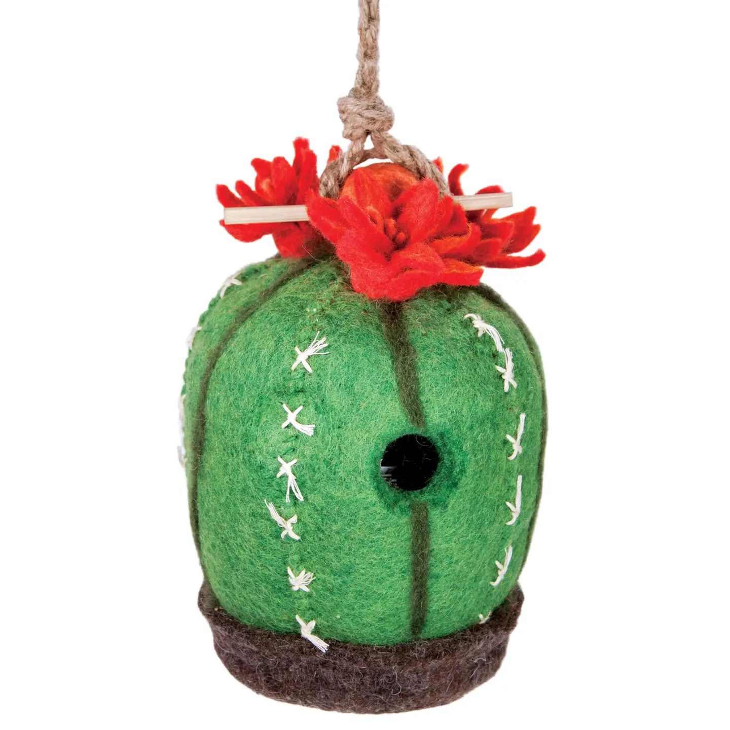 Barrel Cactus Felted Birdhouse