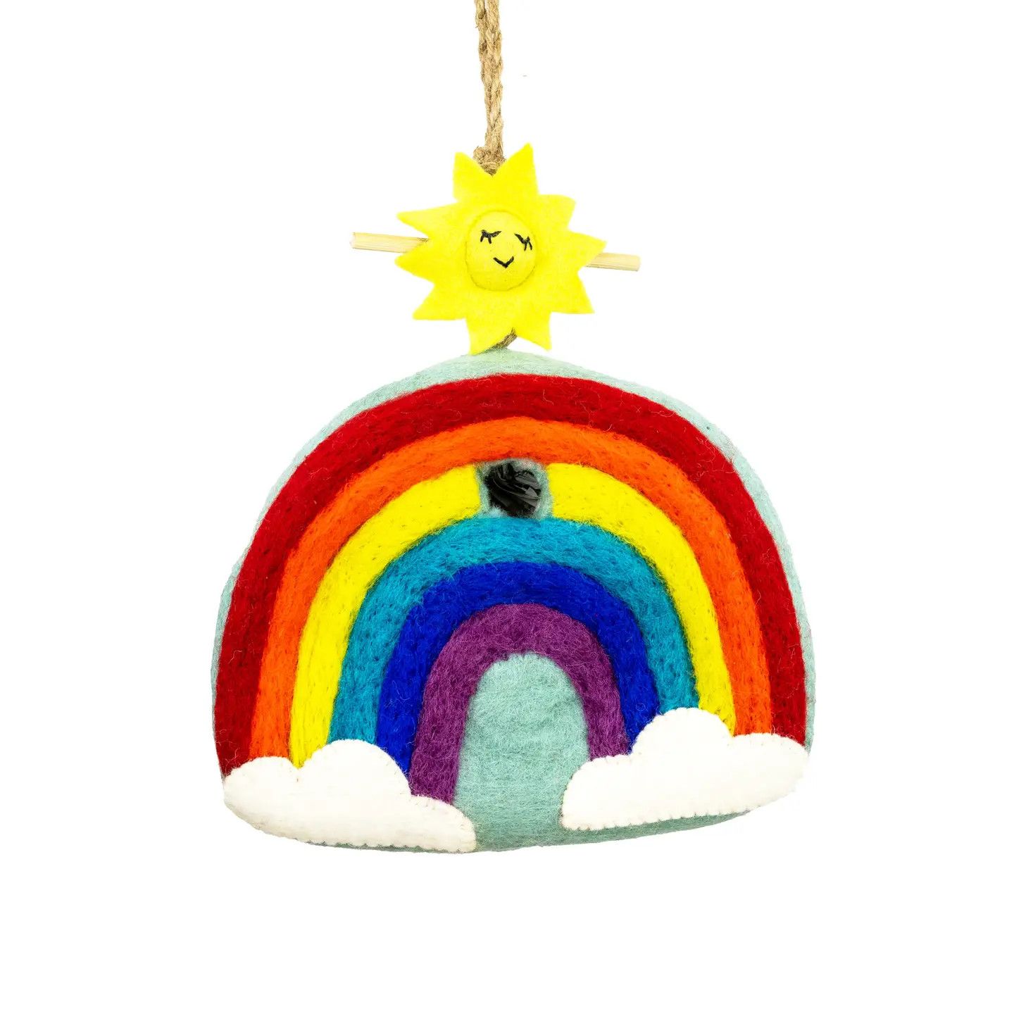Rainbow Felted Birdhouse