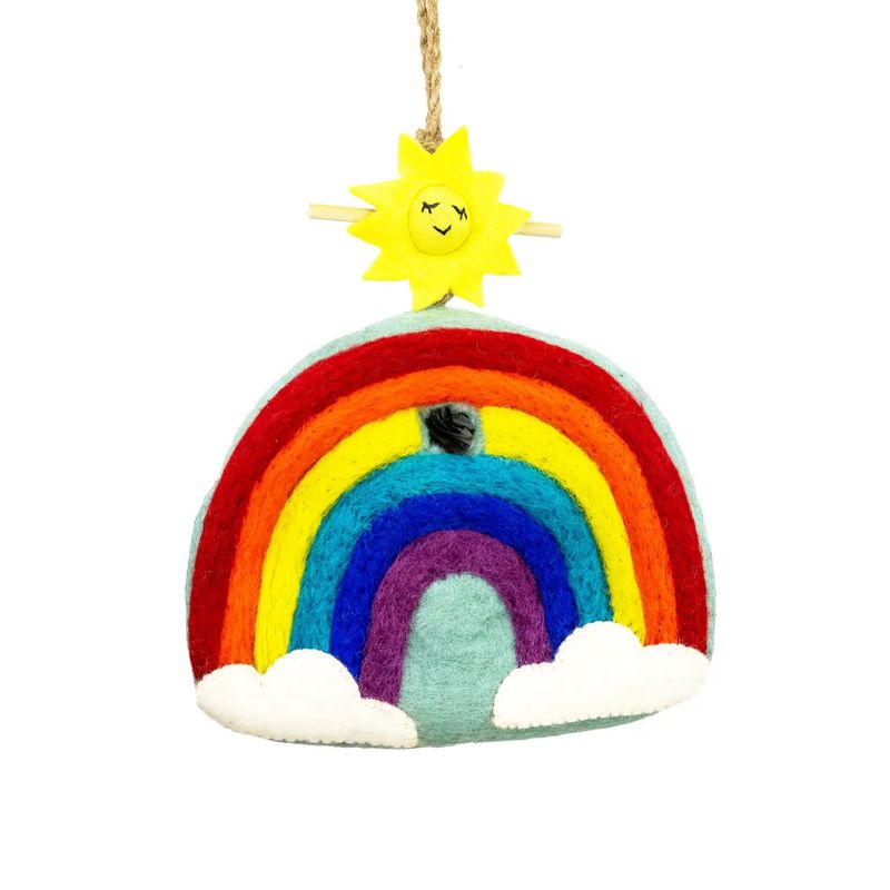 Rainbow Felted Birdhouse