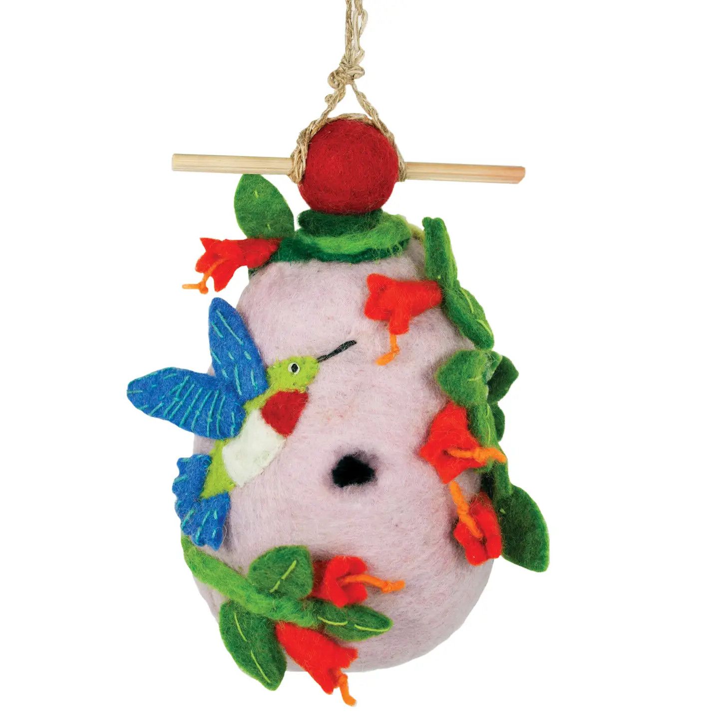 Hummingbird Felted Birdhouse
