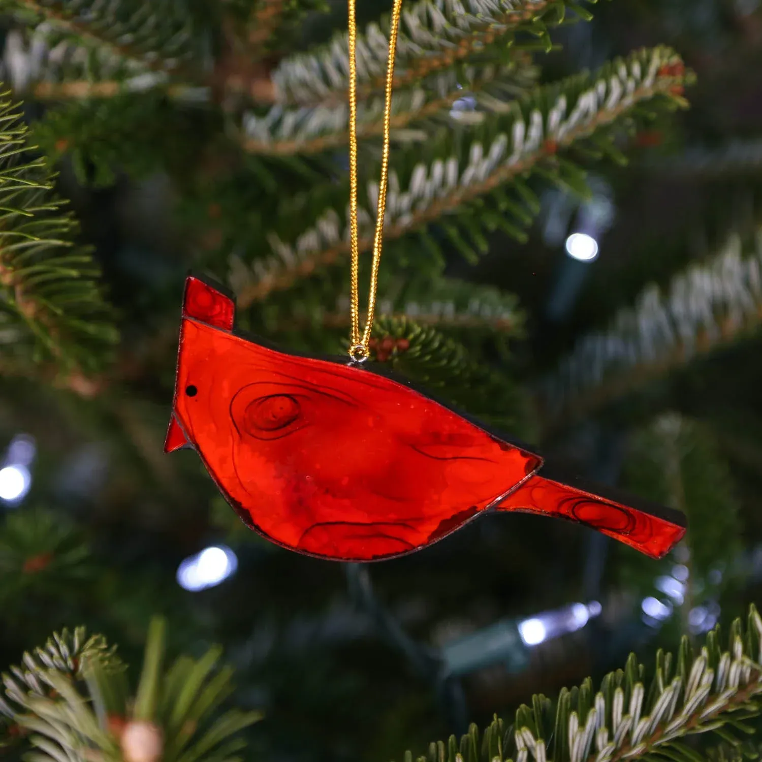 Swirling Cardinal Ornament