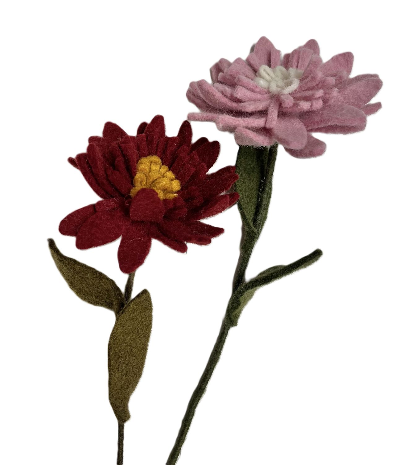 Felt Flower Stem Zinnia