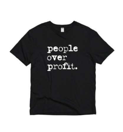 People Over Profit Tee - Black, Size: XS