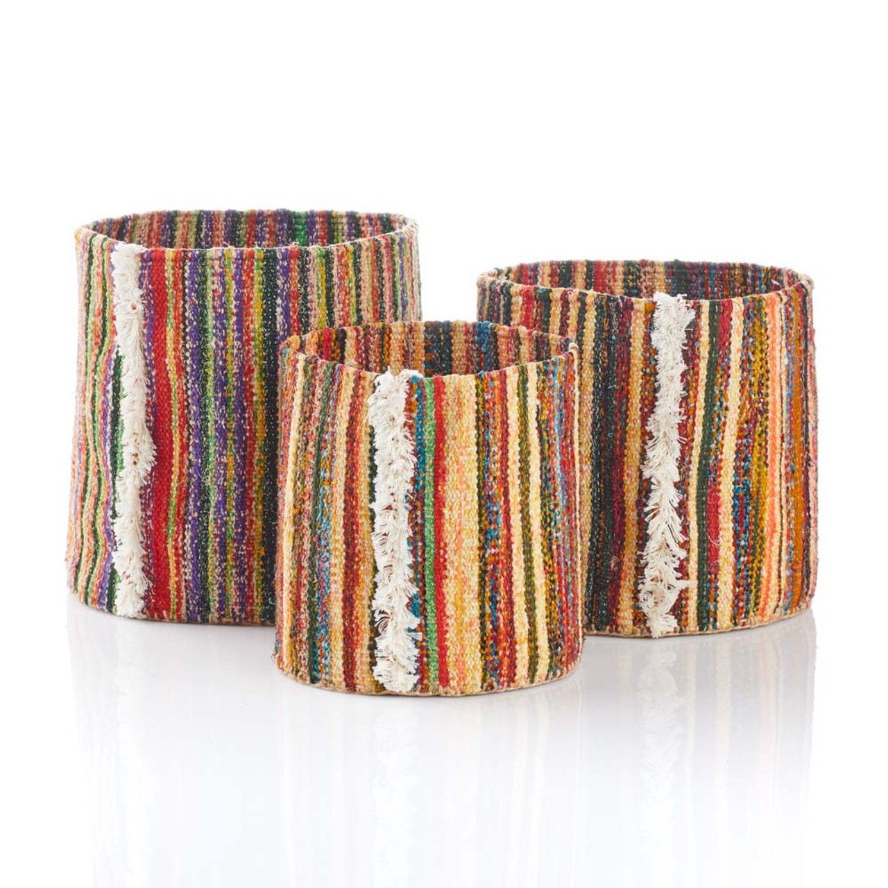 Sari Remnant Woven Basket