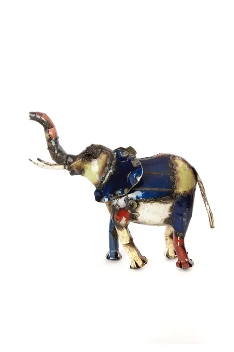 Recycled Metal Colorful Baby Elephant