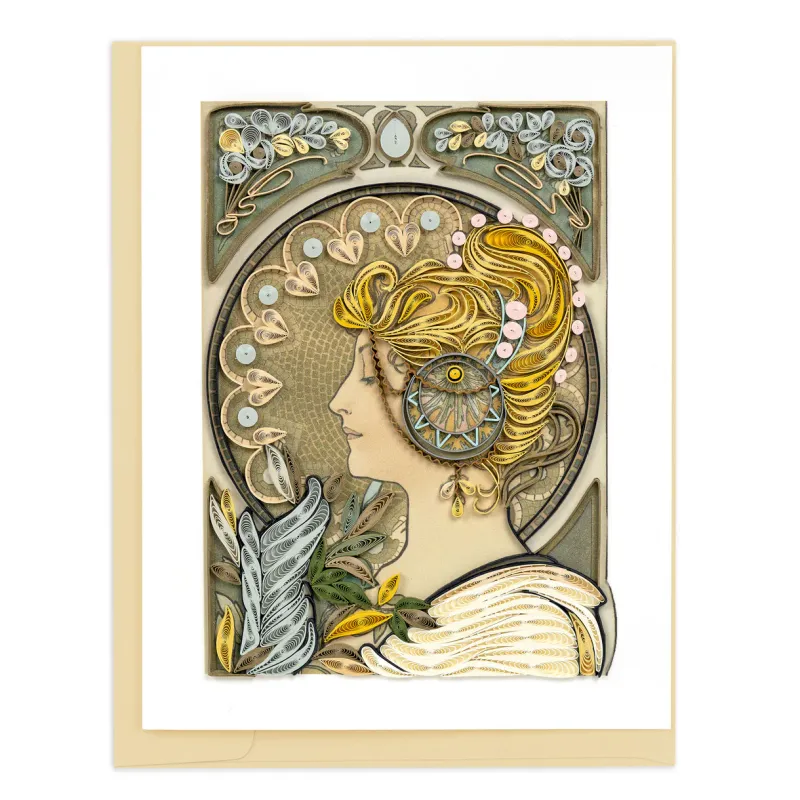 Artist Series La Plume Mucha Quilled Card