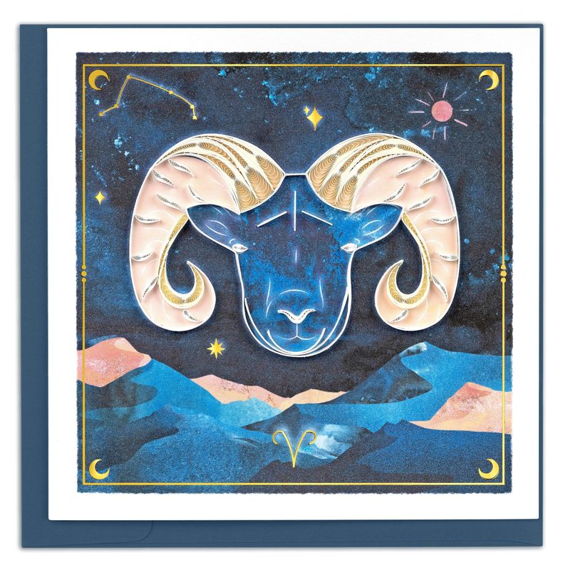 Zodiac Aries Quilled Card