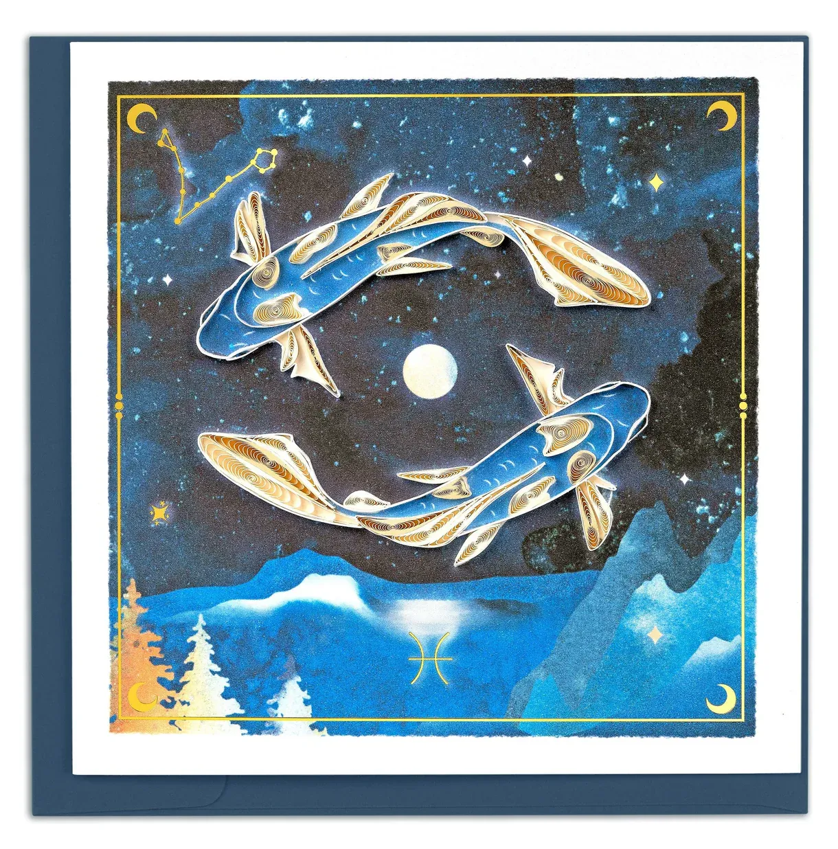 Zodiac Pisces Quilled Card