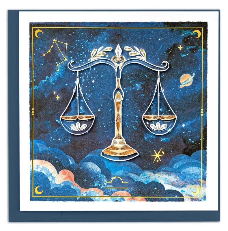 Zodiac Libra Quilled Card